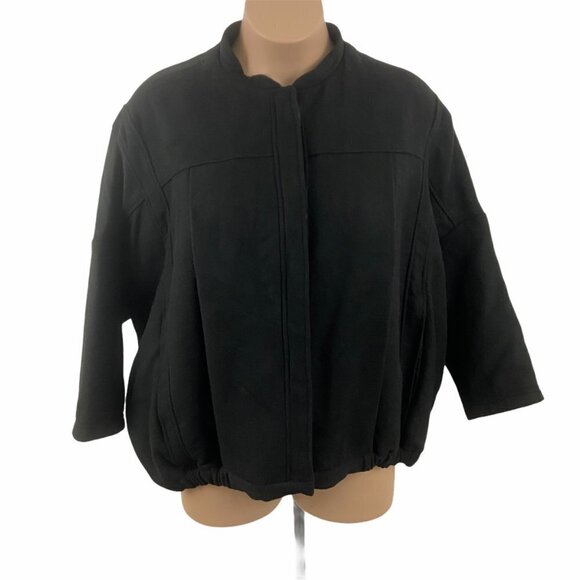 H&M Jackets & Blazers - - H&M Black Wool Blend Bomber Jacket Coat 14